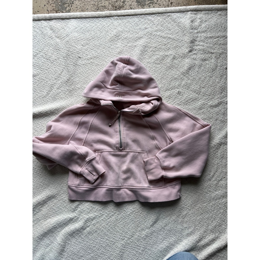 Lululemon Scuba Oversized Half-Zip Hoodie Pink Pastel Cropped Sweatshirt